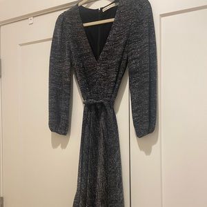 Alice and Olivia silver and black dress.